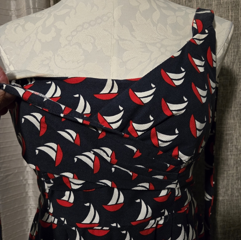 Anthropologie 9-H15 Stcl Nautical Print Halter Dress Size 2 - Picture 7 of 9